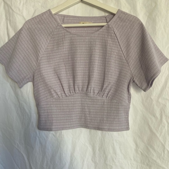 Madewell Shirred Crewneck Crop Top Size Medium - Picture 4 of 10